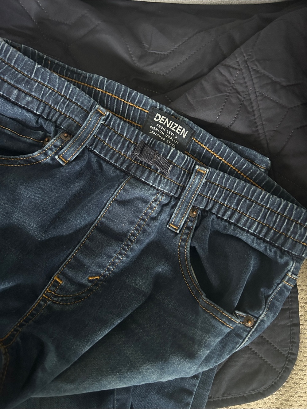 Denizen Boys Elastic Waist Blue Denim Jeans pull up size  16 used see pics